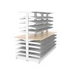 Three-Bank Double-Sided Modular Medical Pharmacy Shelving Unit Three-Bank Double-Sided Modular Medical Pharmacy Shelving Unit