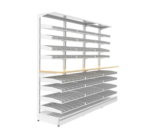 Three-Bank Single-Sided Modular Medical Pharmacy Shelf Three-Bank Single-Sided Modular Medical Pharmacy Shelf