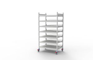modular medical storage shelving with castors
