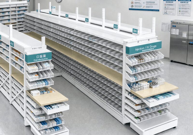 Pharmacy shelving system