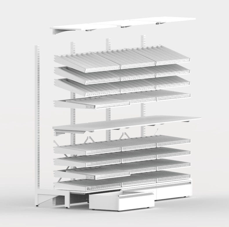 Pull-out medicine bin structure for hospital pharmacy storage